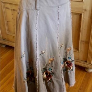 VGUC Cotton Skirt w/Embroidery by Sylvia Mado